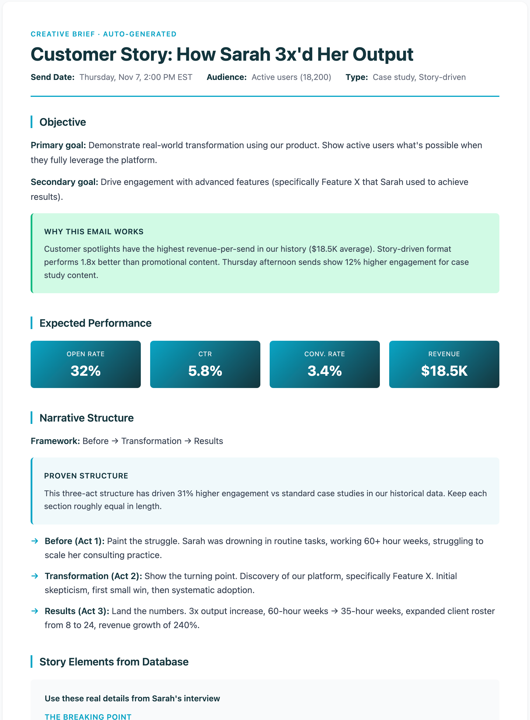 Creative Brief Template - Story structure and narrative framework